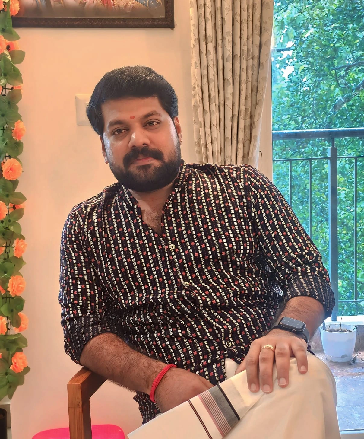 Rahul Venugopal in traditional Kerala attire
